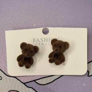 Brown Teddy Bear Earrings for Women Or Kids